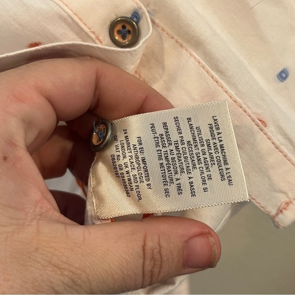 Maeve Anthropologie Miette Tee Pee Print Button Down Shirt Women's Size 4 - Picture 7 of 12